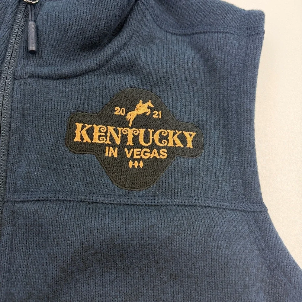 The North Face Sweater Fleece Vest Mens M Blue Full Zip Kentucky In Vegas 2021